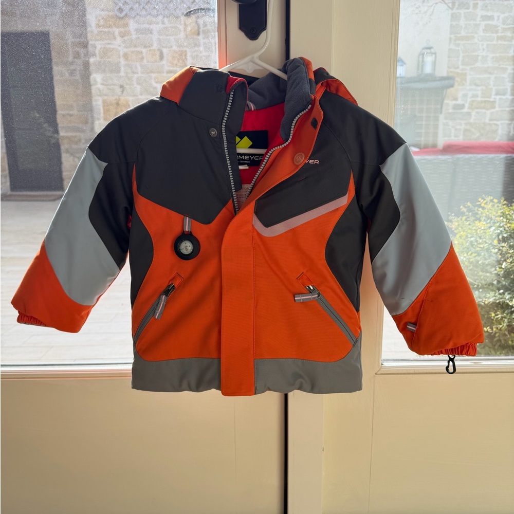 Obermeyer Orange and Gray Kids Ski Jacket and Bib